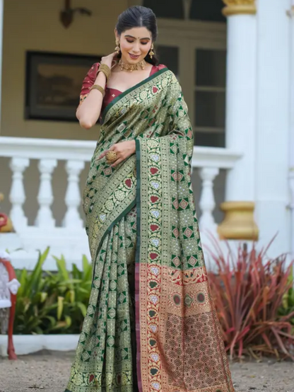 cotton silk jacquard with blouse