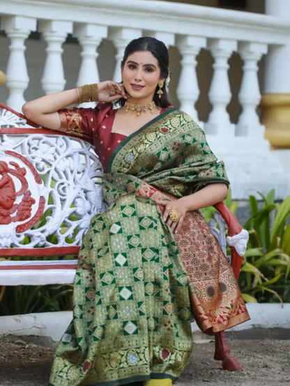 cotton silk jacquard with blouse