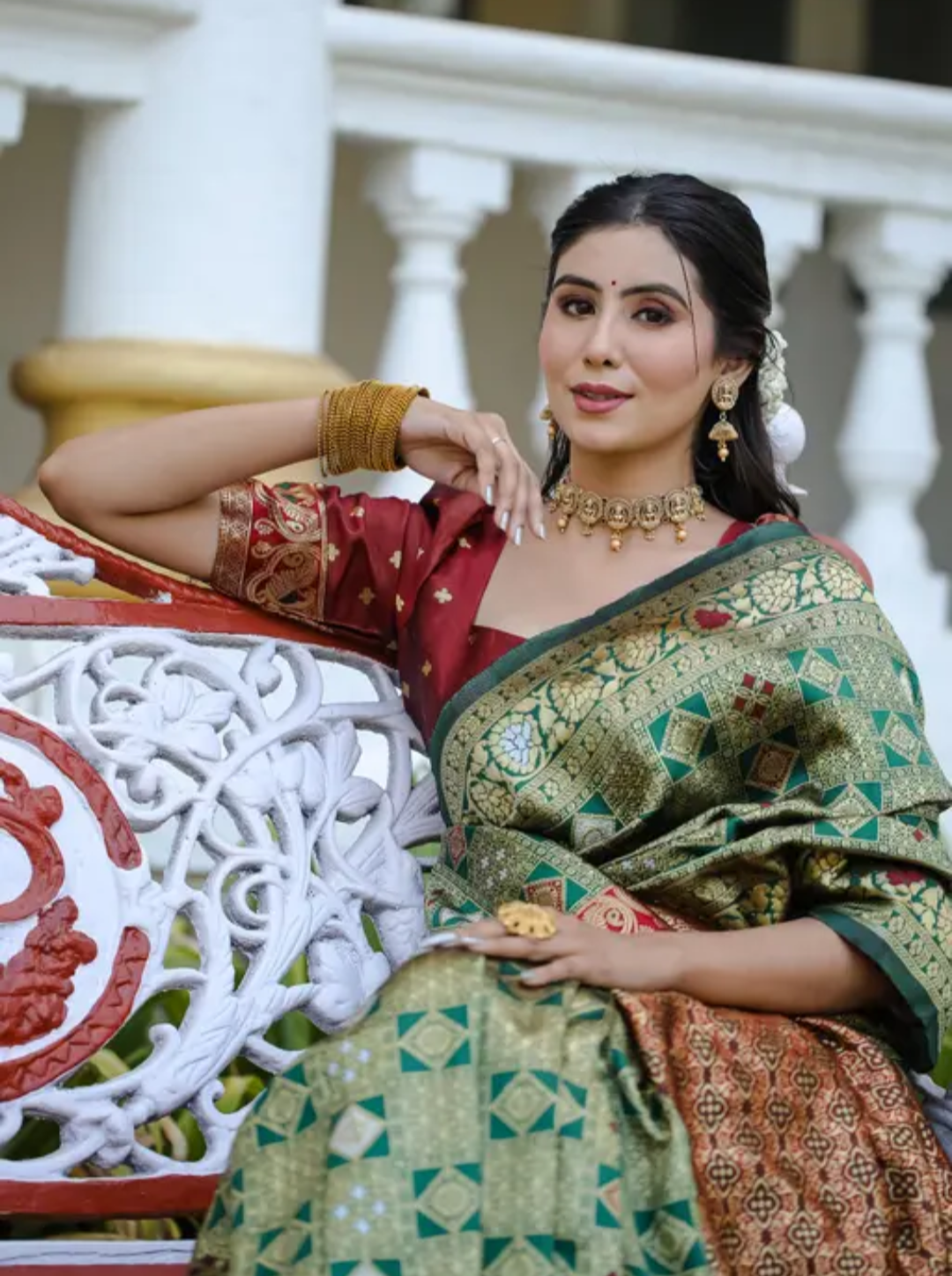 cotton silk jacquard with blouse