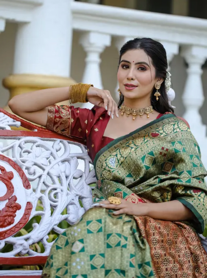 cotton silk jacquard with blouse