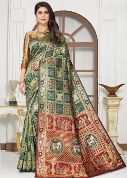 cotton silk jacquard with blouse