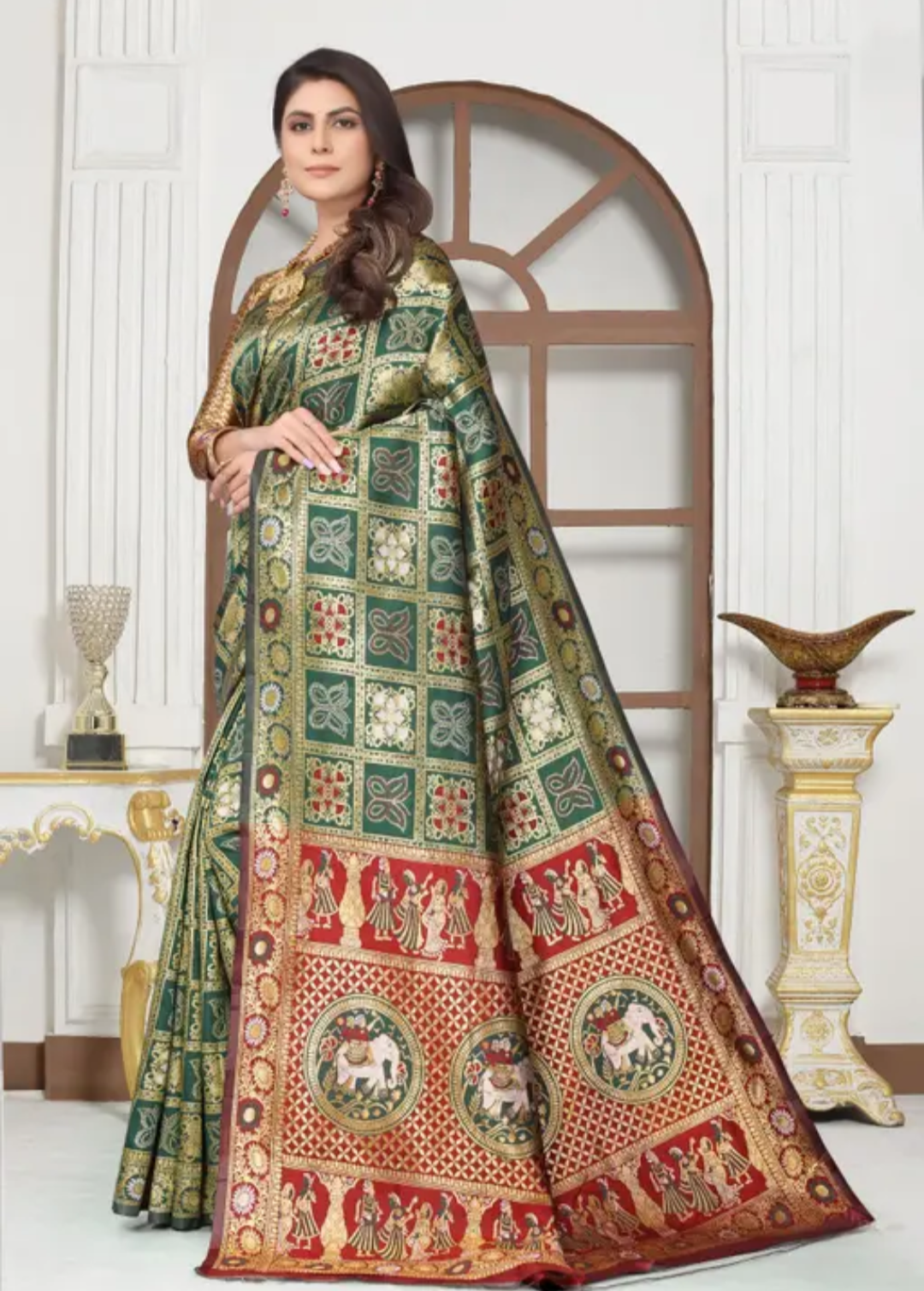 cotton silk jacquard with blouse