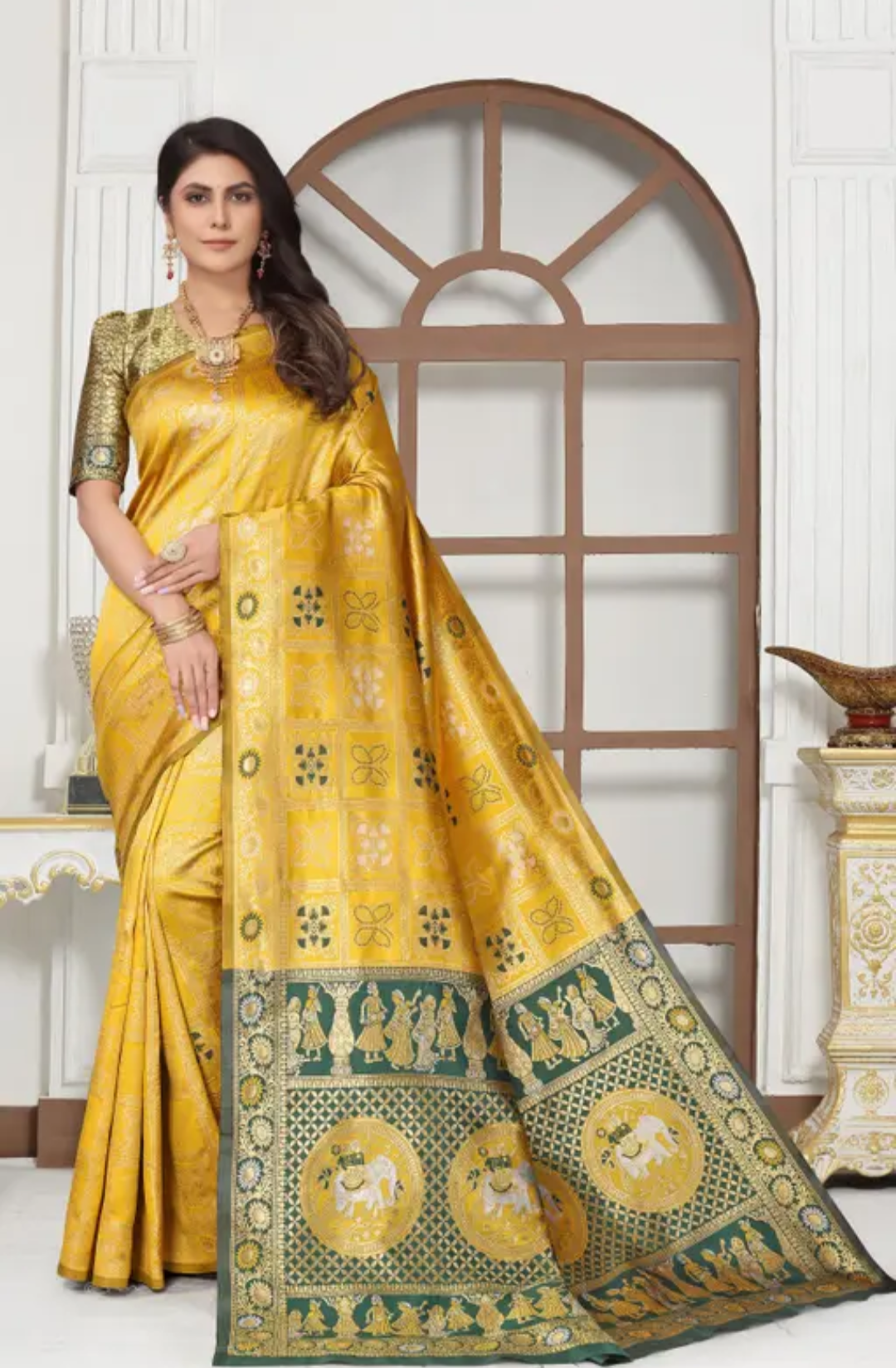 cotton silk jacquard with blouse