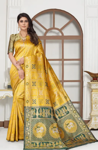 cotton silk jacquard with blouse