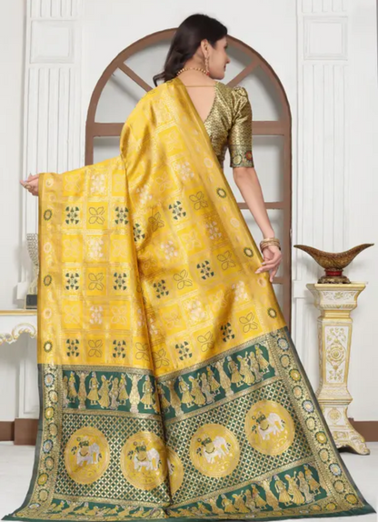 cotton silk jacquard with blouse