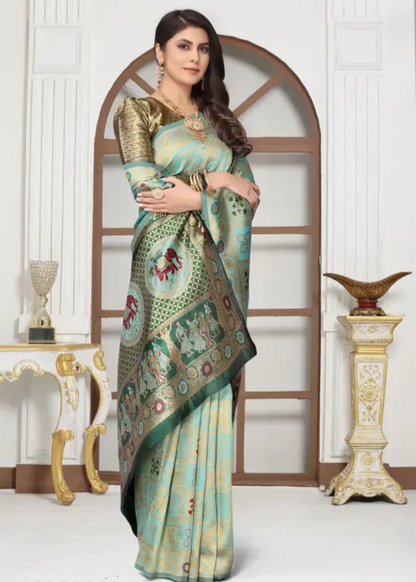cotton silk jacquard with blouse
