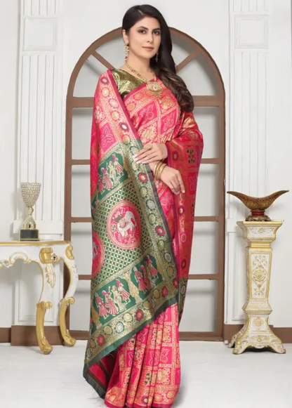 cotton silk jacquard with blouse
