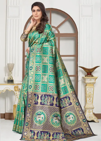 cotton silk jacquard with blouse