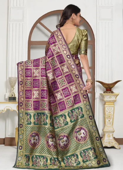 cotton silk jacquard with blouse