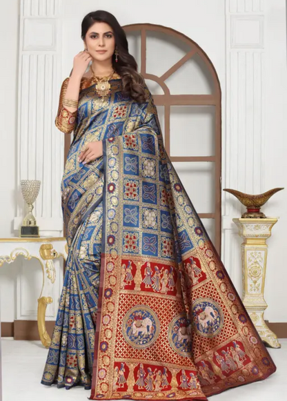 cotton silk jacquard with blouse