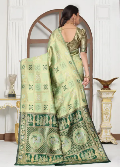 cotton silk jacquard with blouse