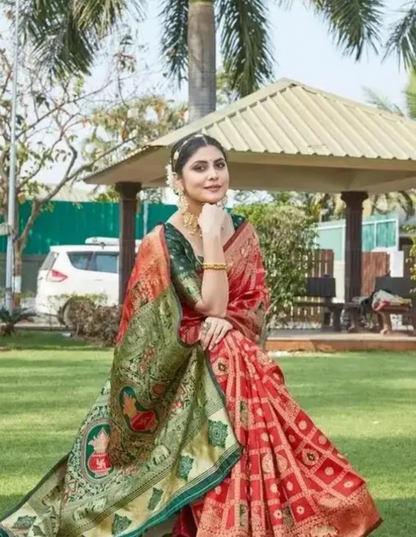 Women's Trendy Litchi Silk Jacquard Saree with Twirling Blouse Piece