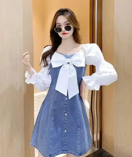 109 F WOMEN AND GIRL LATEST DENIM DRESS