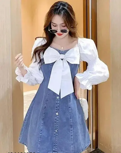 109 F WOMEN AND GIRL LATEST DENIM DRESS