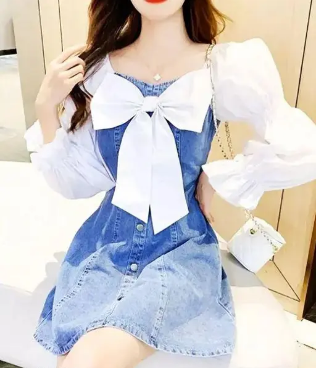 109 F WOMEN AND GIRL LATEST DENIM DRESS
