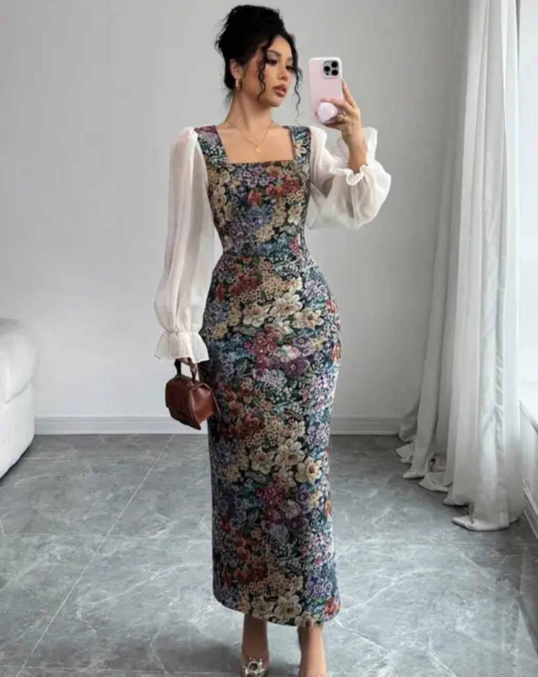 SPIVOZ PRINTED FLOWERD DRESS