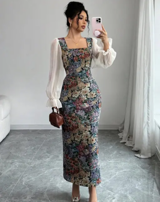 SPIVOZ PRINTED FLOWERD DRESS