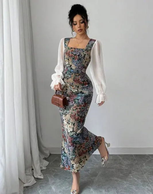SPIVOZ PRINTED FLOWERD DRESS