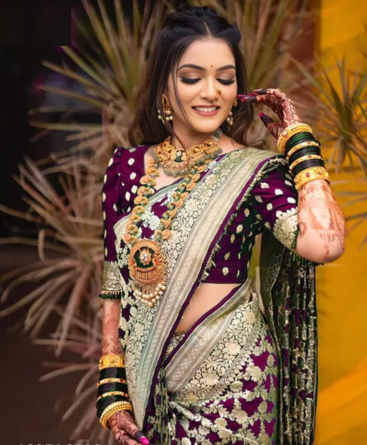 Elegant Banarasi Silk Saree with Zari Weaving